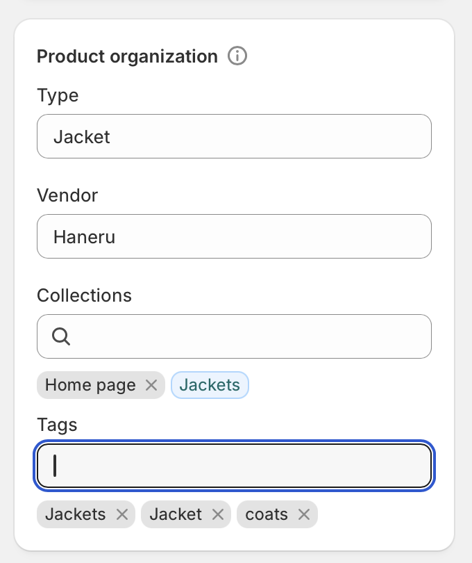Product tags showing inconsistent naming