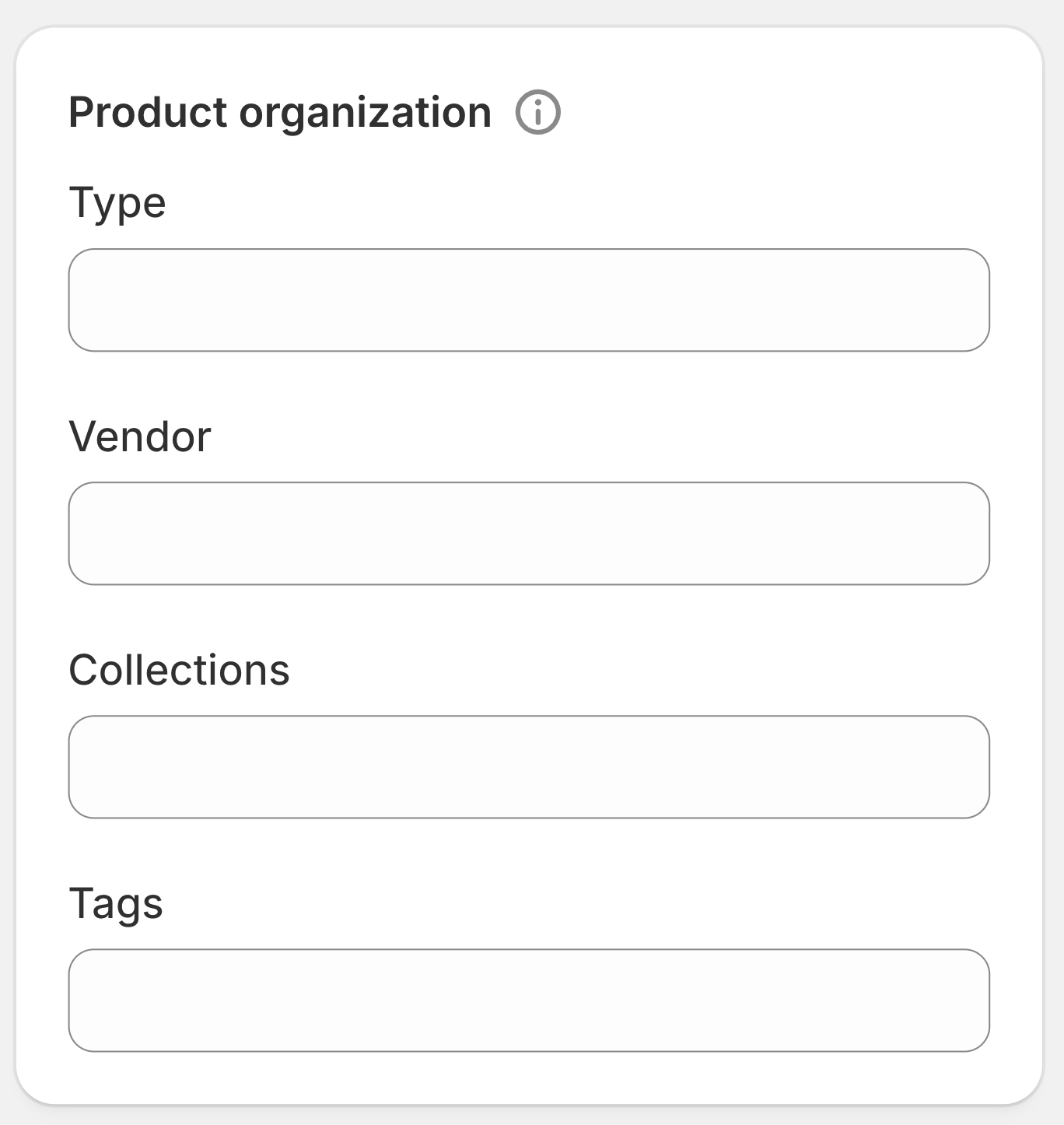 Product Organisation Tab