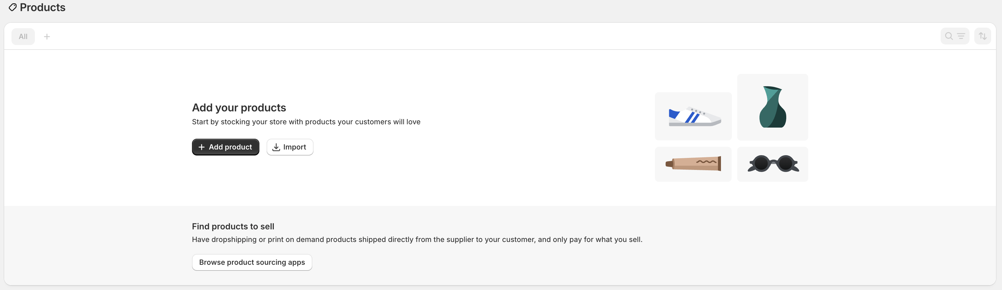 Shopify Add Product Screen