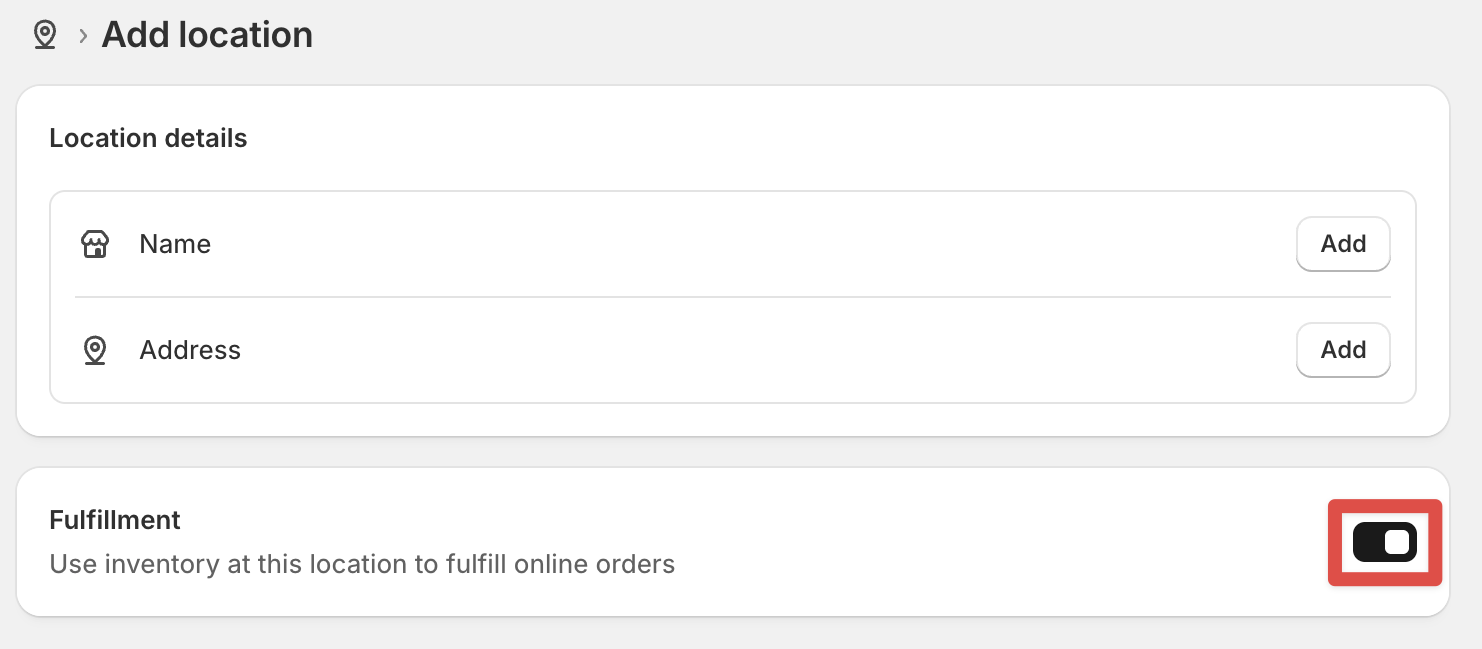 Shopify Add Location Menu
