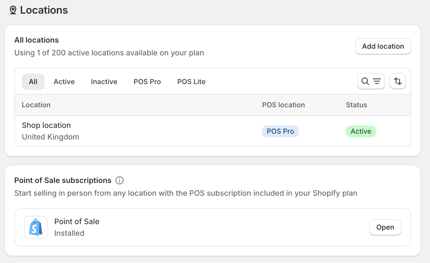 Shopify Add Location Menu